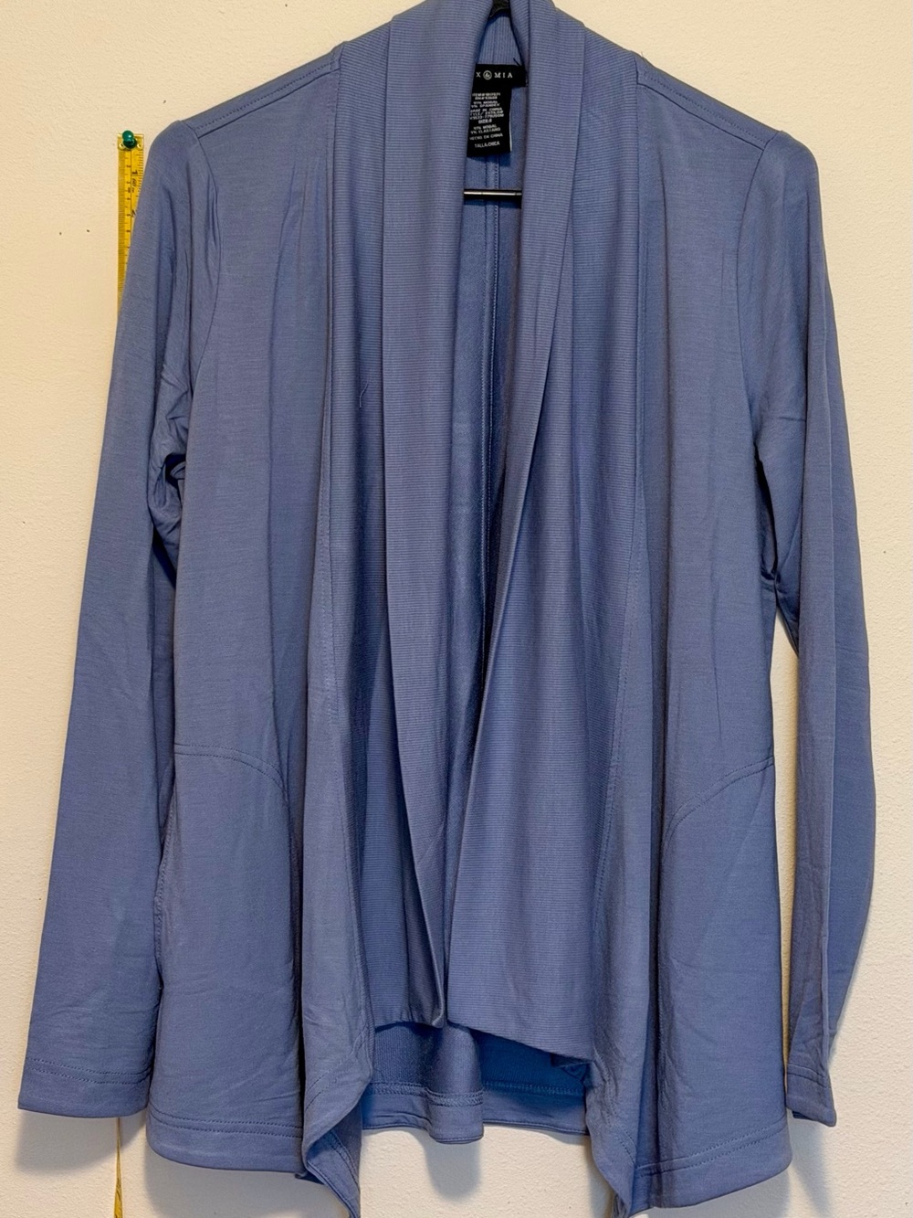 Max & Mia Blue Open Front Draped Cardigan Modal Blend Size Small